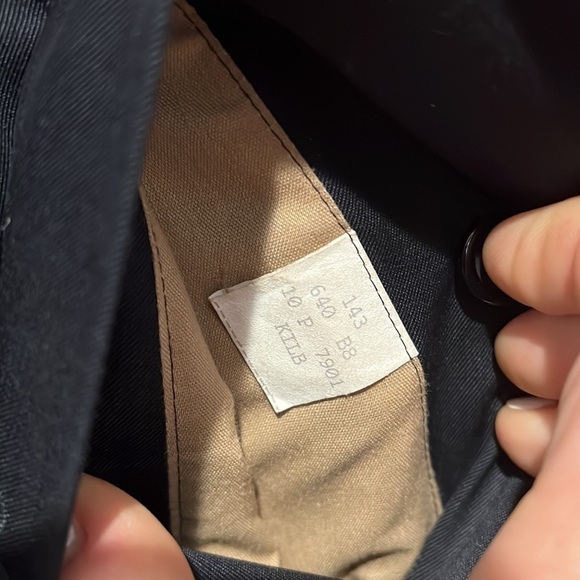 Burberrys Sz 10 Vintage Burberry Dark Navy Trench Coat with Wool Zipout Lining - Picture 11 of 16